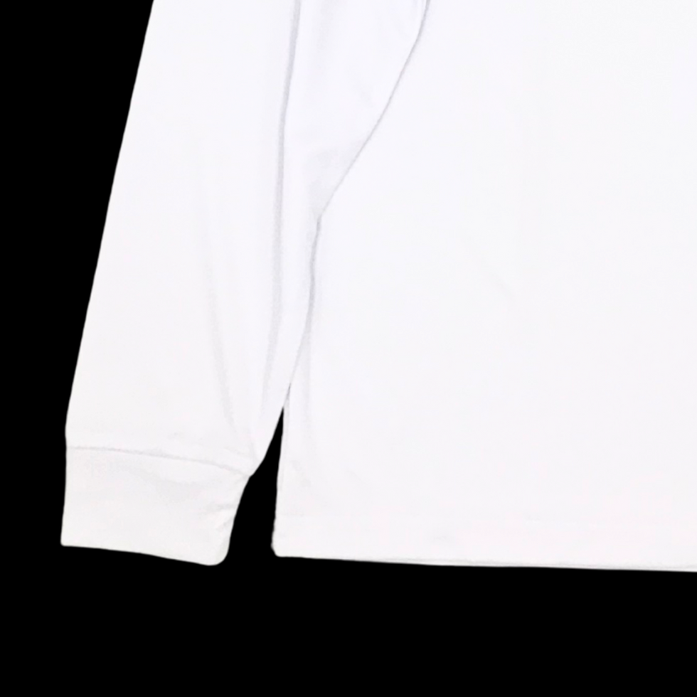 サムネイル： ミース 長袖プラクティスシャツ（DRY 4.4oz UVカットスムース生地）ホワイト／meathロゴ刺繍／各サイズ（男女兼用）