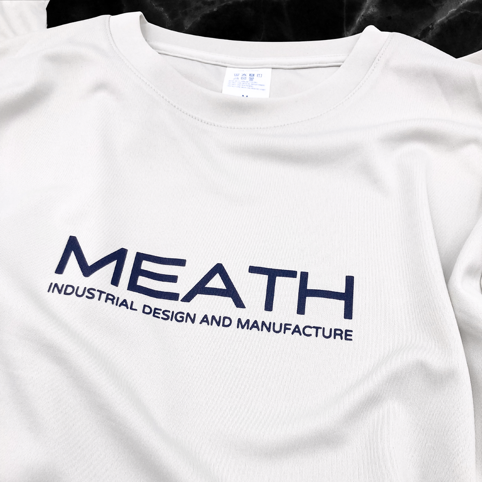 サムネイル： ミース 長袖プラクティスシャツ（DRY 4.4oz UVカットスムース生地）アッシュグレー／MEATHネイビープリント／各サイズ（男女兼用）