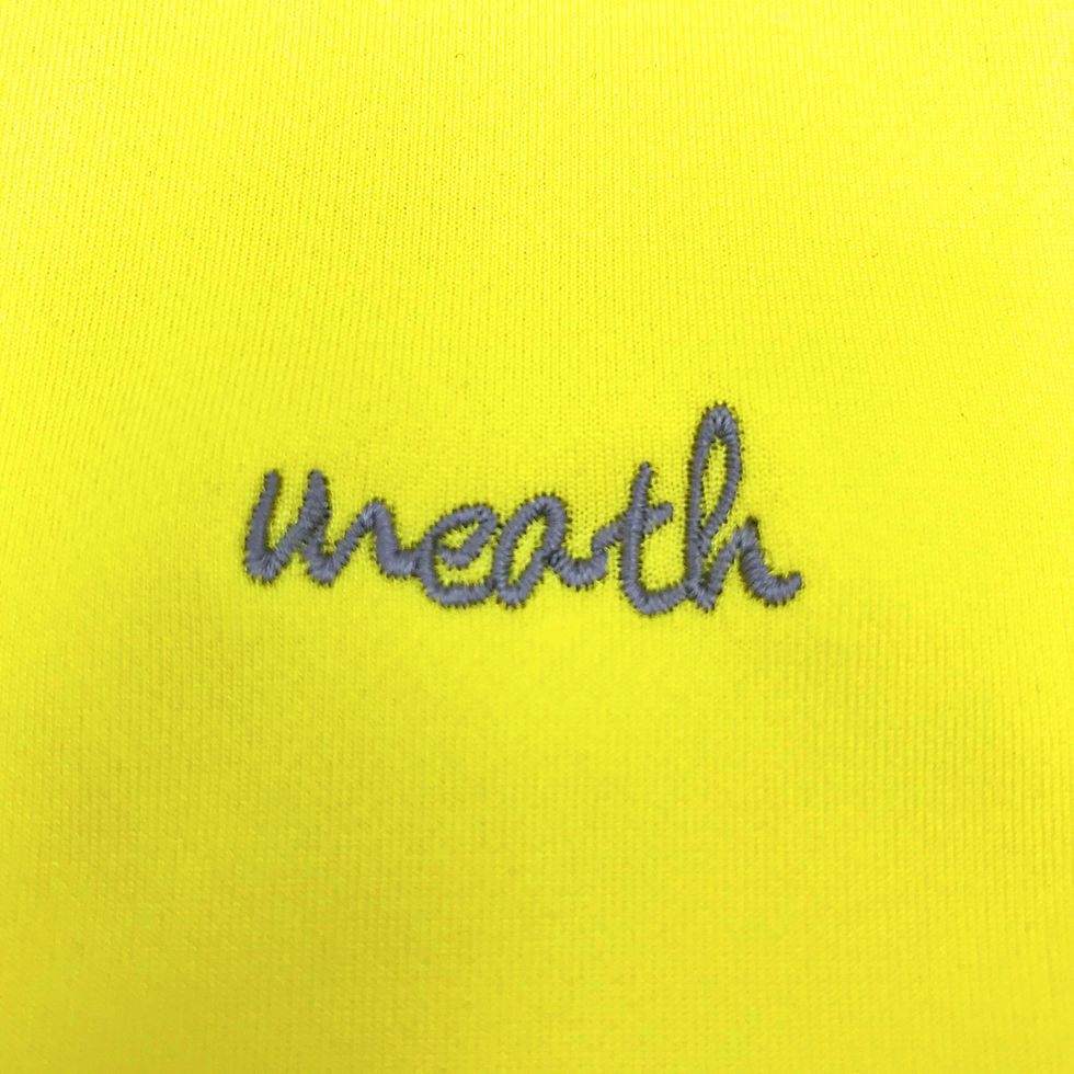 サムネイル： ミース 半袖 ゲーム・プラクティスシャツ（スーパーシルキー DRY 4.7oz UVカット生地）レモンイエロー／meathロゴ刺繍／各サイズ（男女兼用）