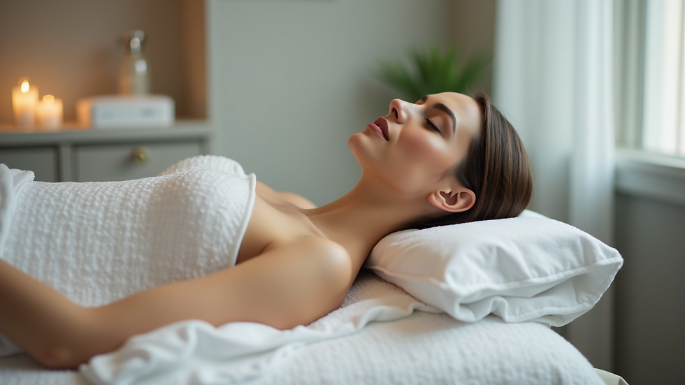 Close-up view of a modern body contouring machine in a spa setting