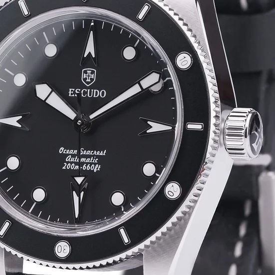 Miniatura: Reloj Escudo Negro 39 mm cuero