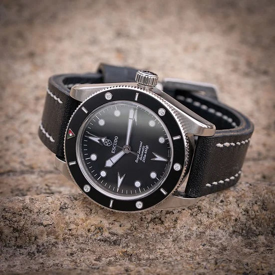 Miniatura: Reloj Escudo Negro 39 mm cuero