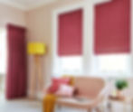 Arena roman curtain linosa blinds in raspberry