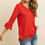 Thumbnail: Solid Bell Sleeve V-Neck Top
