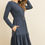 Thumbnail: Solid Long Sleeve Double Layered Ruffle Dress