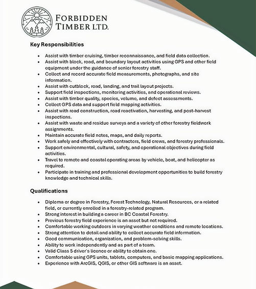 2026 08 20 Junior Forest Technician Job 