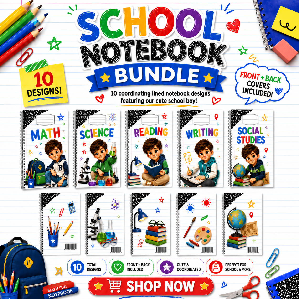 Stylish Scholar Notebook Cover Bundle