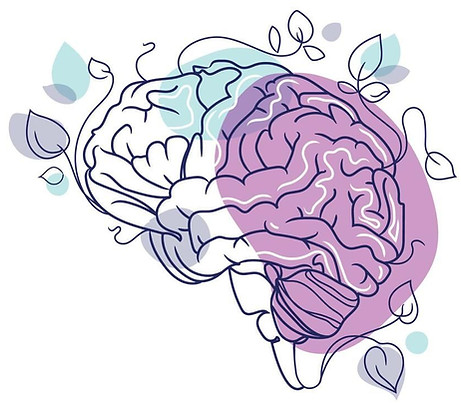 Human brain in Abstract art minimalistic style vector illustration isolated on white backg