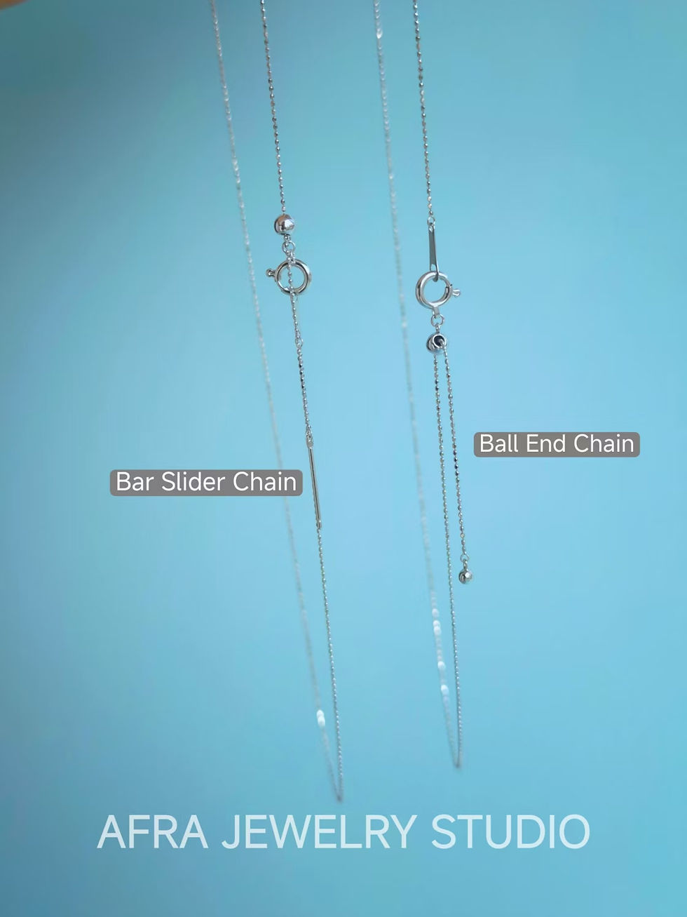 Thumbnail: 18k Yellow Gold Delicate Bead Chain, Adjustable Necklace up to 45cm