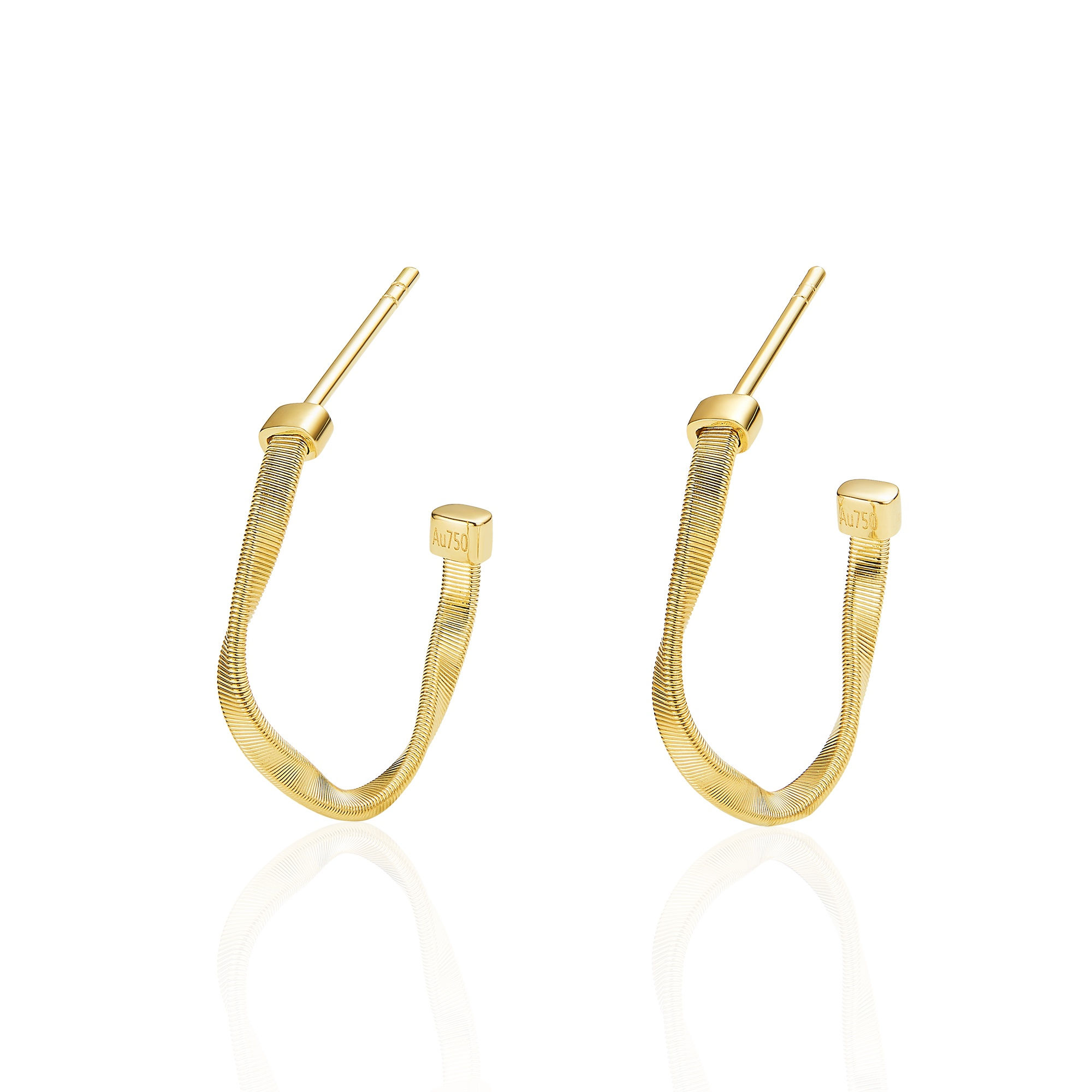 18K Gold Twisted Hoop Earrings