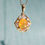 Thumbnail: 18K Gold Orange Fire Opal Flower Pendant Necklace, Open Bail