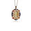 Thumbnail: 18K Gold Fire Opal Pendant: Rainbow Mexican Opal, Blue & Orange Sapphires