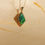 Thumbnail: 18K Gold Australian Boulder Opal Pendant: Geometric Tsavorite Garnet Accent