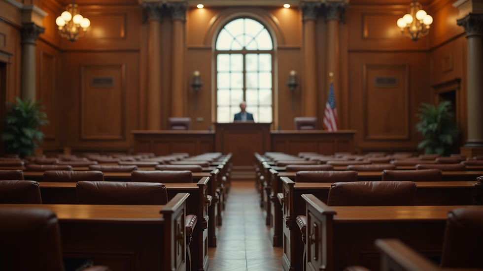 High angle view of a courtroom