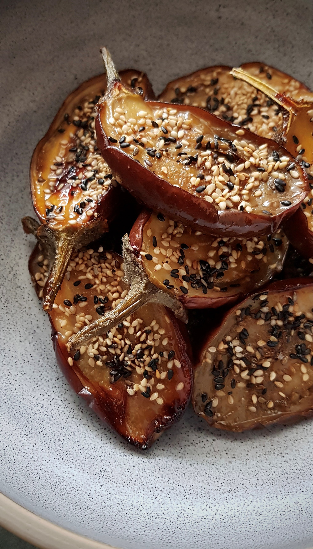 Baby Aubergine with Miso + Tamari Glaze