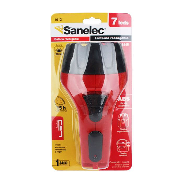 Miniatura: LINTERNA SANELEC RECARGABLE 7 LEDS ROJA