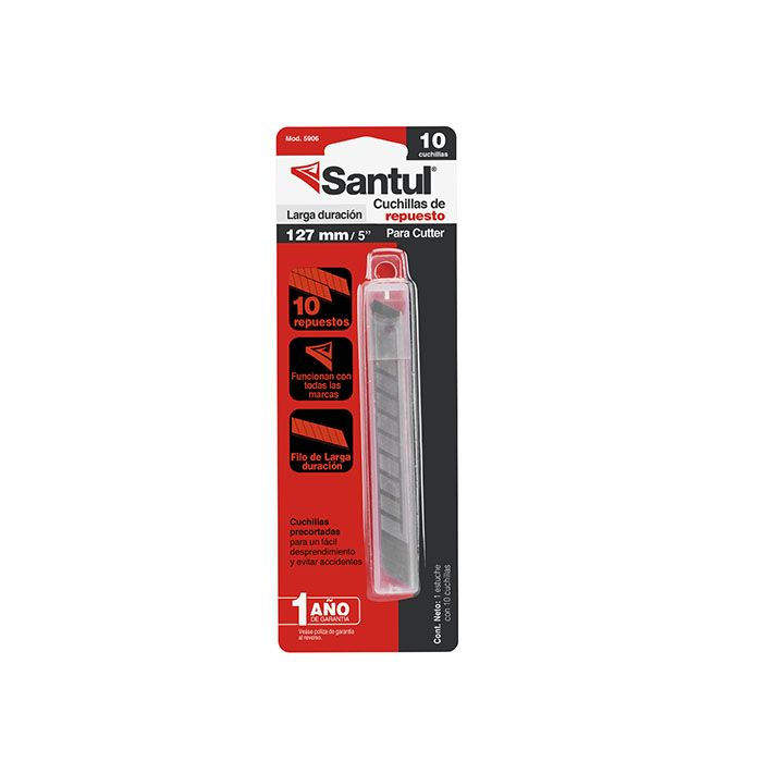 Miniatura: CUCHILLAS SANTUL DE REPUESTO P/CUTTERDE 5 , JGO 10 PZ"