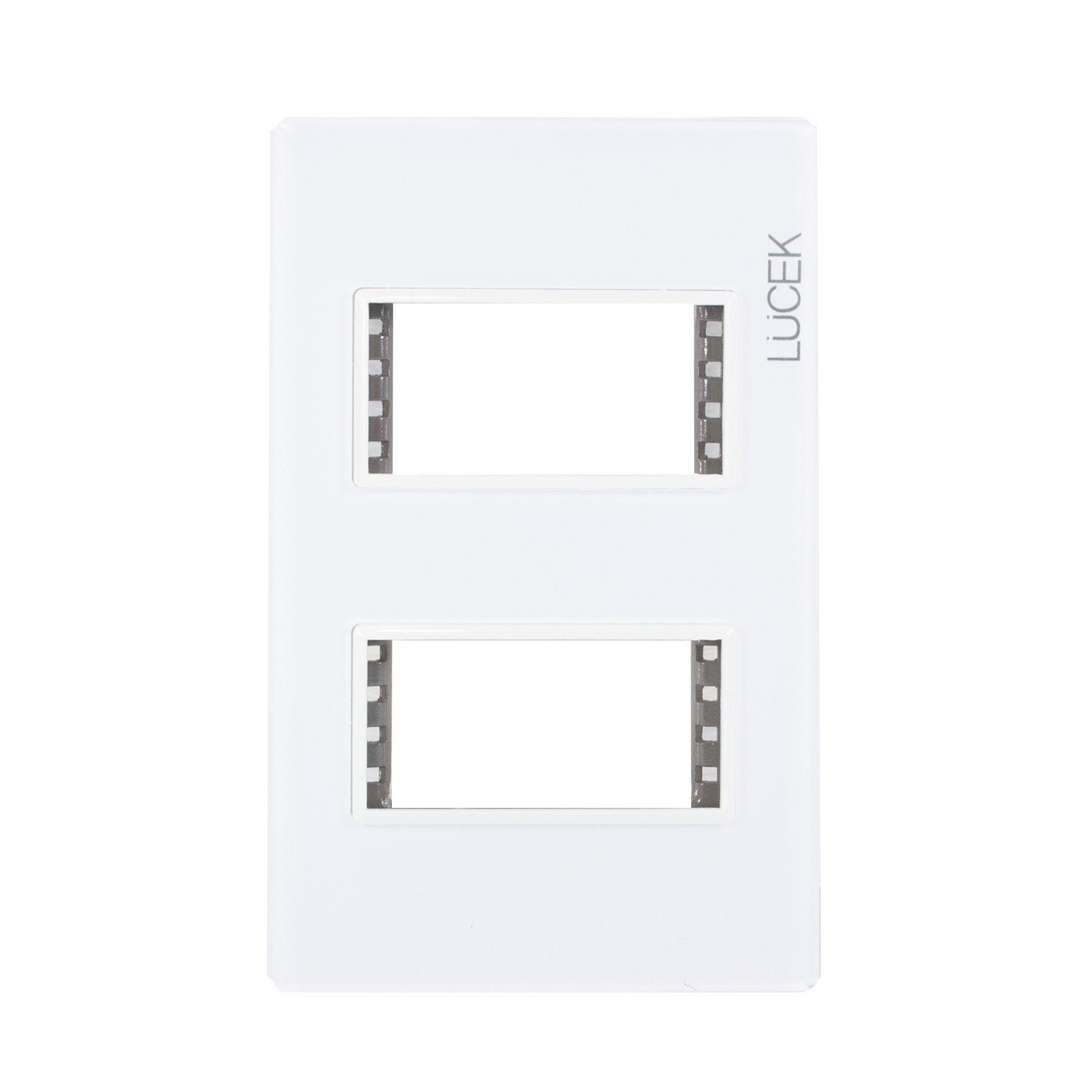 PLACA LUCEK COLORS METALICA 2 VENTANAS BLANCO