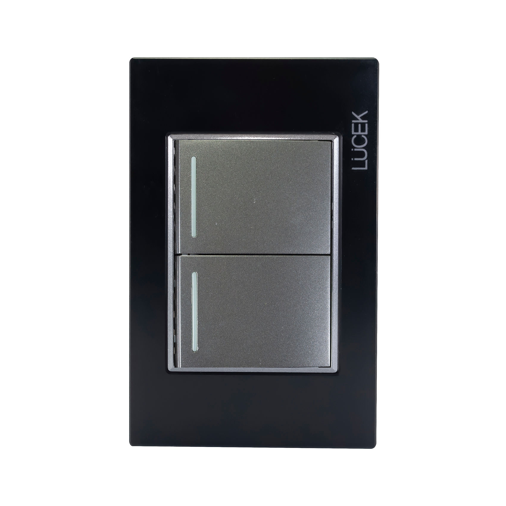 PLACA LUCEK COLORS C/2 APAGADORES SENCILLOS NEGRO