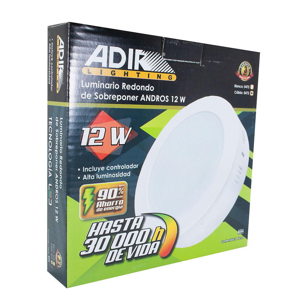 Miniatura: LUMINARIO  ADIR REDONDO SOBREPONER 12 WATTS CALIDO