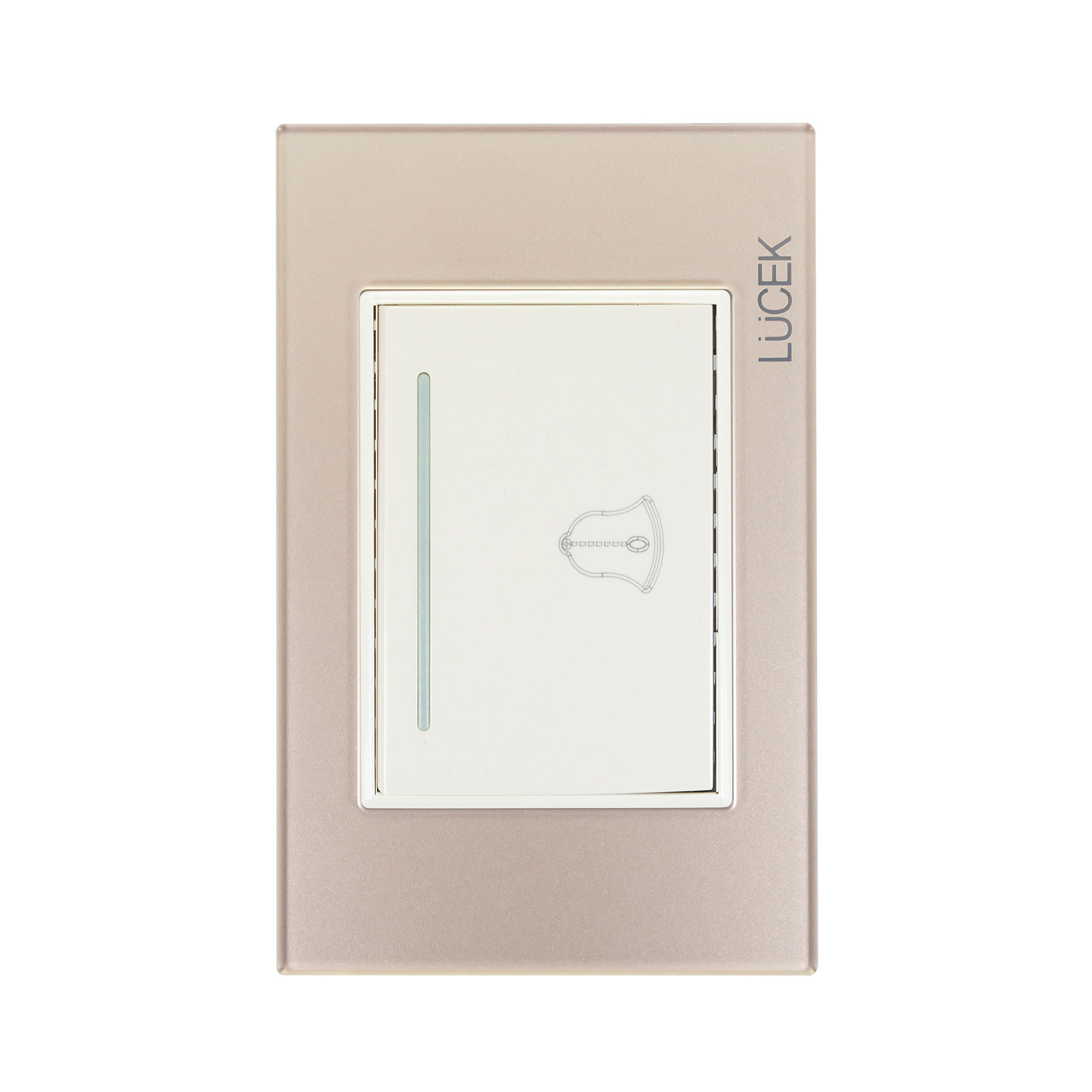 PLACA LUCEK CRYSTAL BOTON TIMBRE DORADO/MARFIL