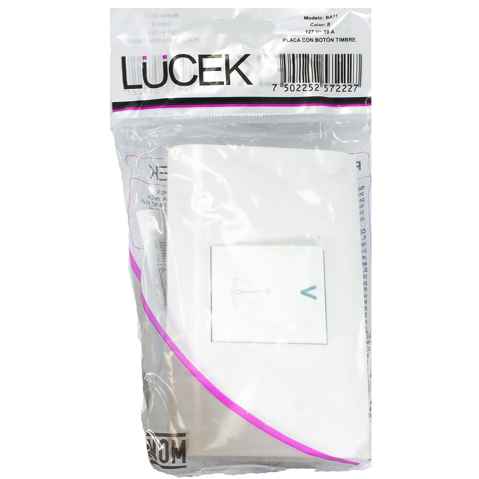 Miniatura: PLACA LUCEK C/BOTON TIMBRE BLANCO