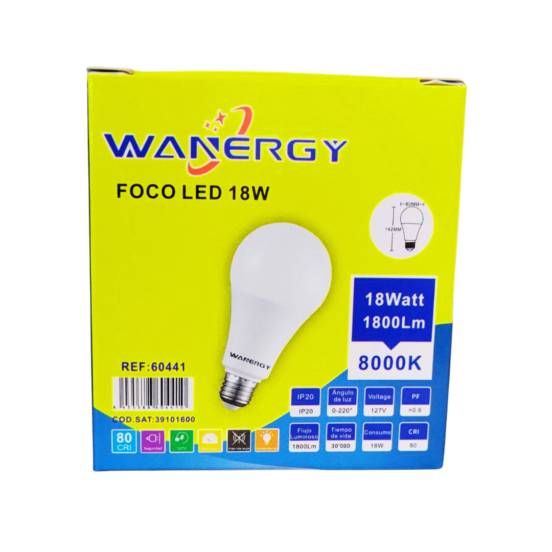 FOCO WANERGY LED 18W BULBO TIPO PHILLIPS