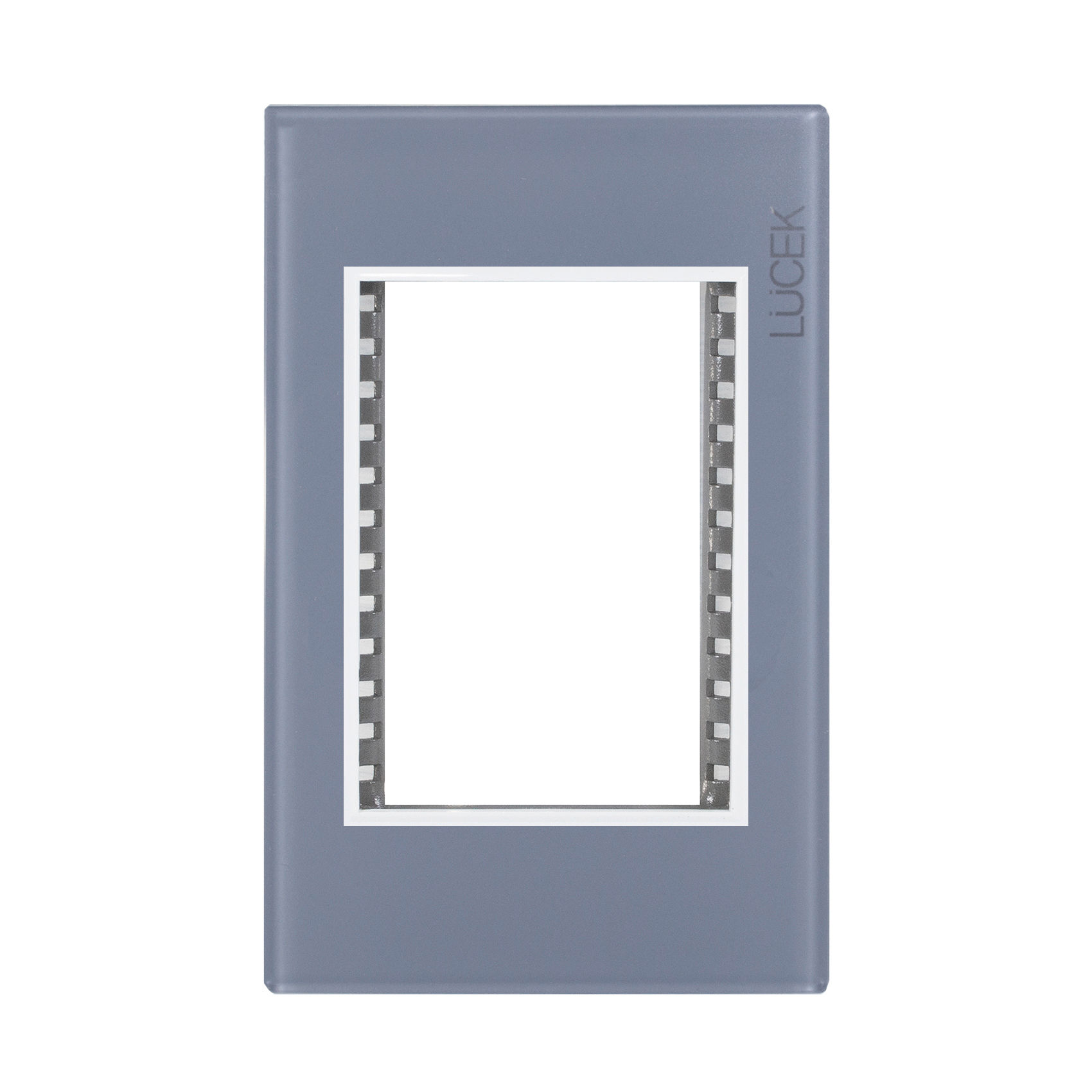 PLACA LUCEK COLORS METALICA 3 VENTANAS GRIS