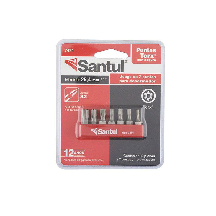Miniatura: PUNTAS SANTUL PARA DESARMADOR TORX DE 1  CON SEGURO,  JUEGO