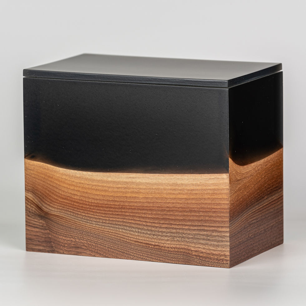 Thumbnail: Black Walnut Wood Urn Back and Side View