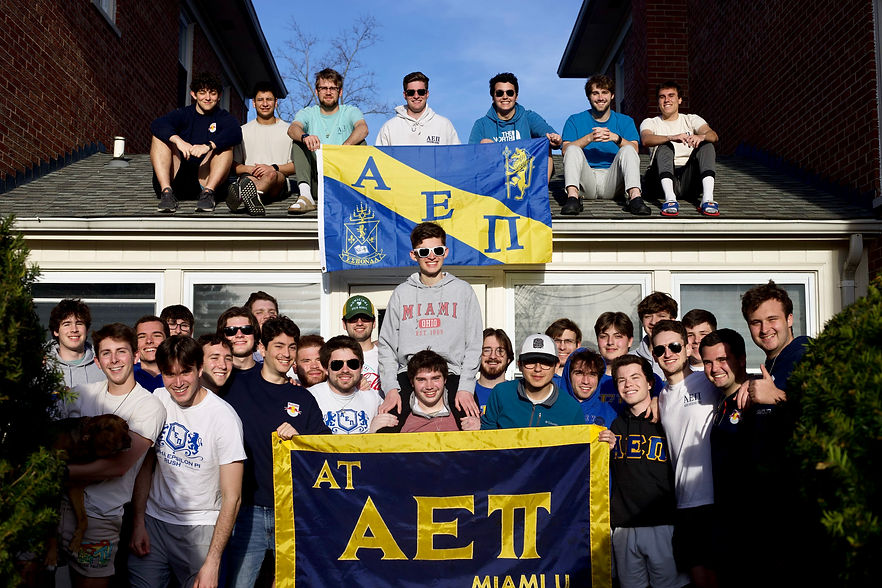 Brothers of the AEPi fraternity at Miami University