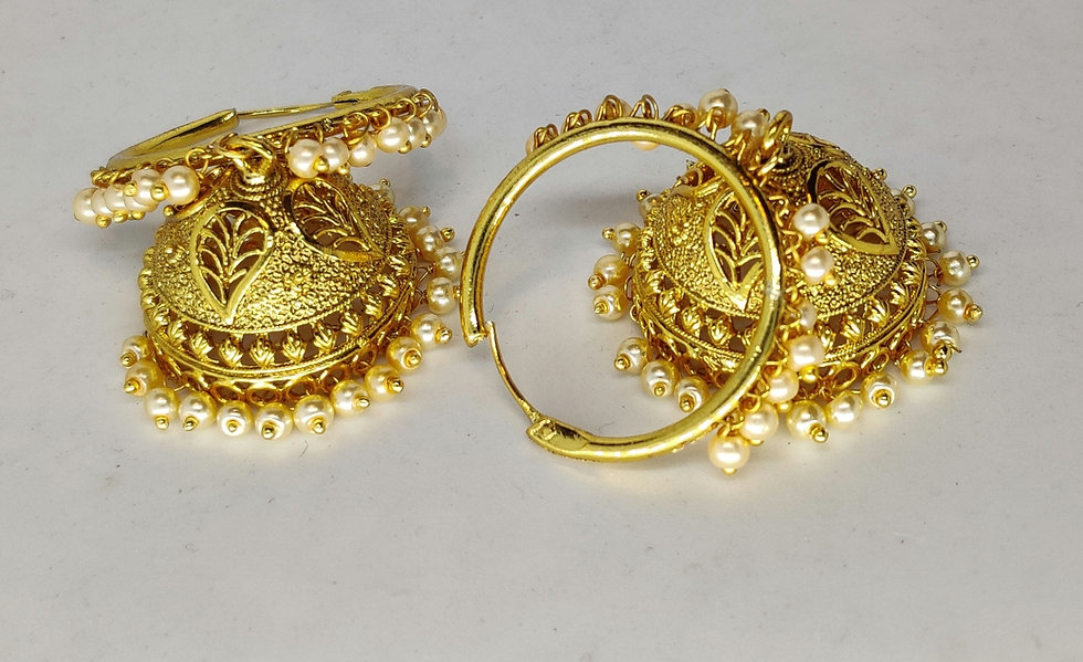 Grand gold jhumkas