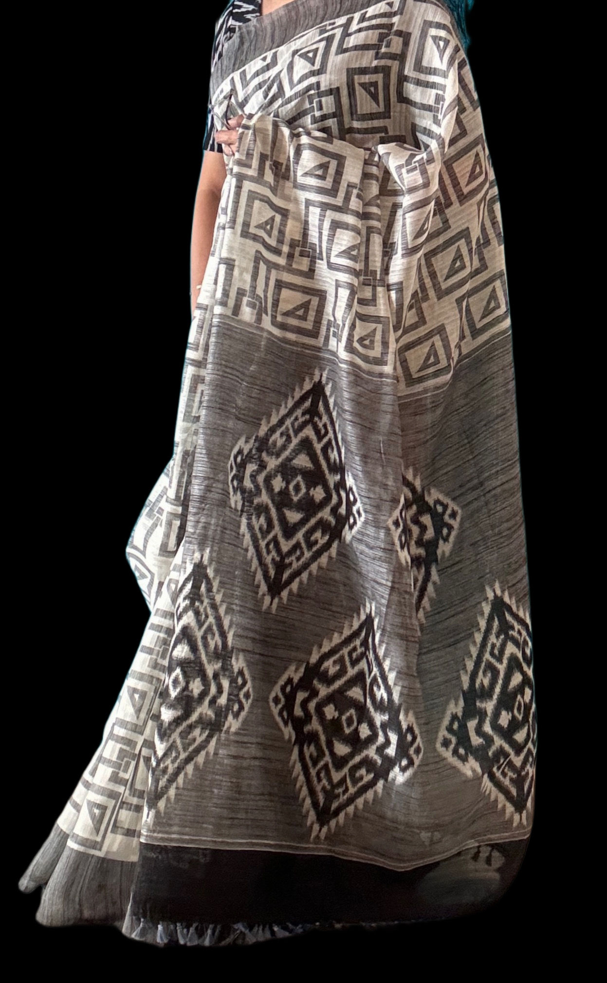 Monochrome khadi saree 