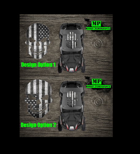 SXS/UTV/RZR/Truck/Car American Flag Skull Roof Decal | Murray Powersports