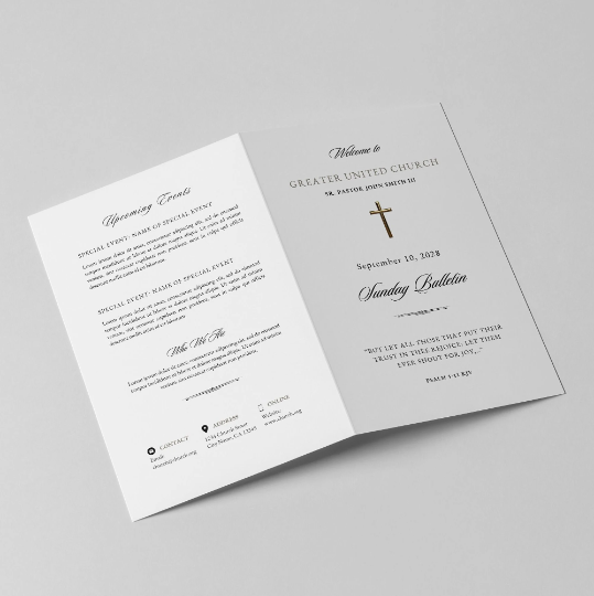 Thumbnail: Church Bulletin Bifold Simple