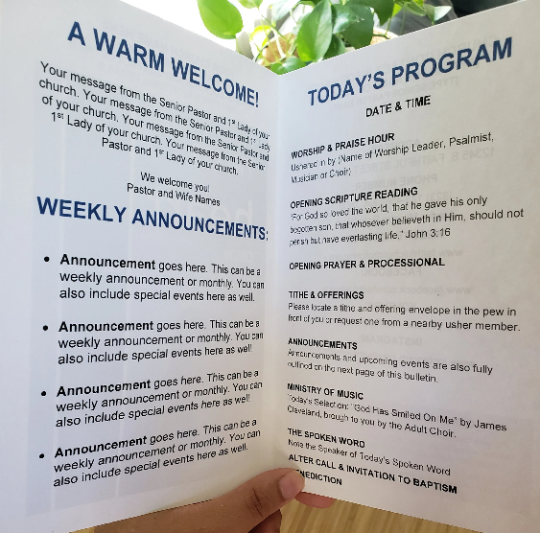 Thumbnail: MS Word Bulletin Template - Proverbs 3.5