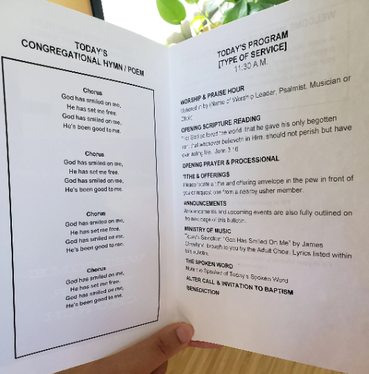 Thumbnail: MS Word Church Bulletin . John 1.4