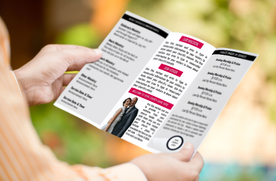 Thumbnail: MS PowerPoint Trifold Church Bulletin Brochure US Letter