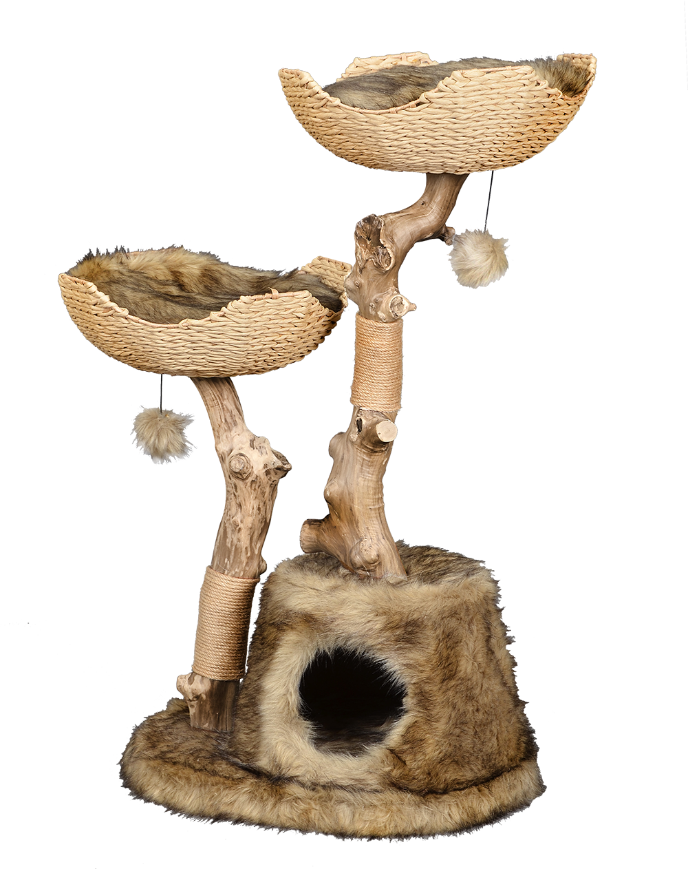 HY18342  מתקן גירוד לחתול מעץ טבעי  פטקס דגם