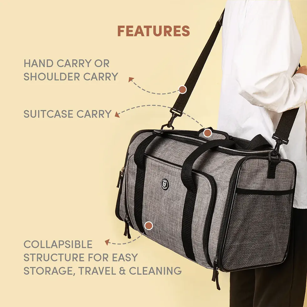 תמונה ממוזערת: פופוס תיק נשיאה מתרחב לחתולים ולכלבים אפור