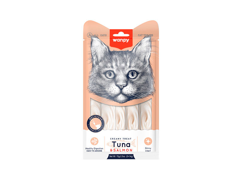 וונפי חטיף שלוקים לחתולים בטעם טונה וסלמון Wanpy