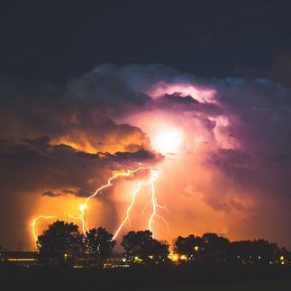 lightening strike at night