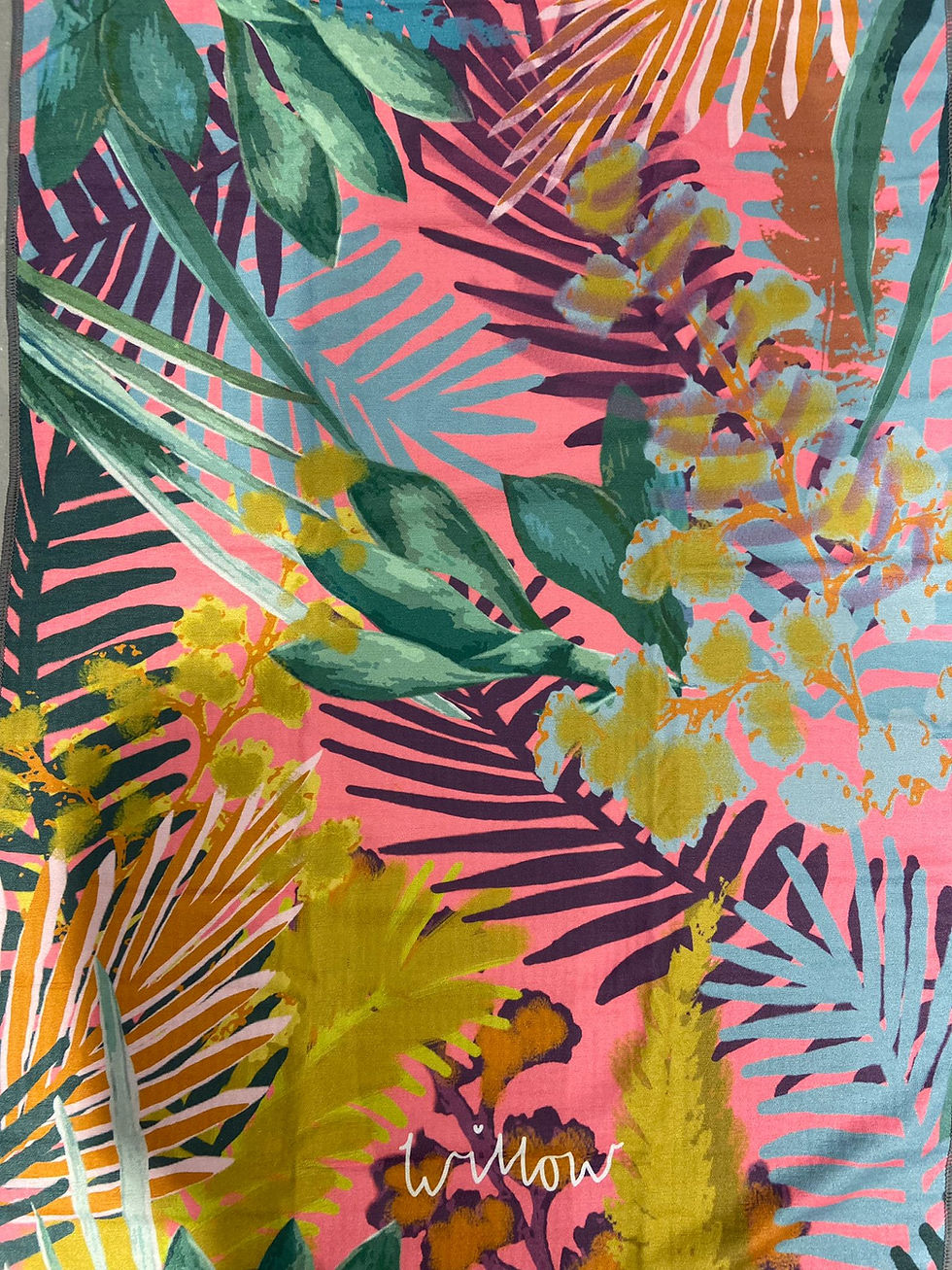 Thumbnail: Kew Tropics - Hot Pink - Yoga Towel Topper