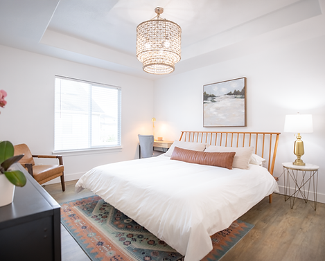 Bright and airy bedroom renovation for a track home investment property