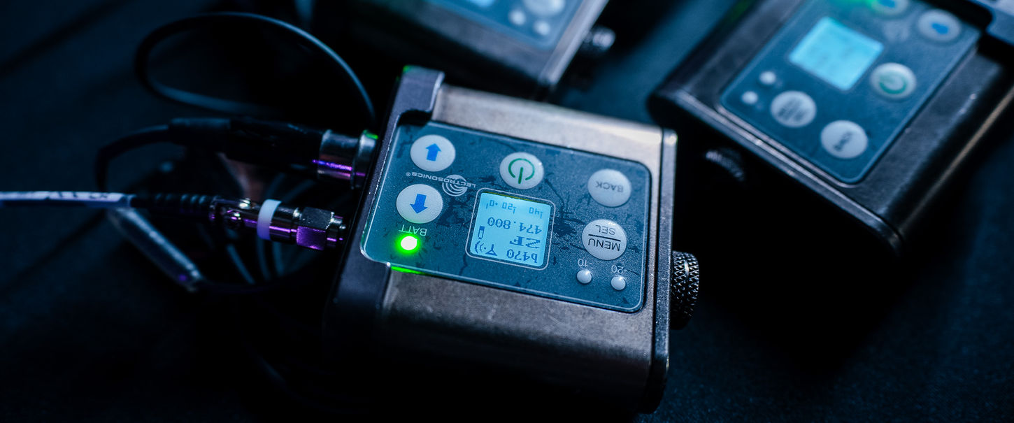 Production Sound wireless transmitters, featuring Lectrosonics SMDWB Transmitters