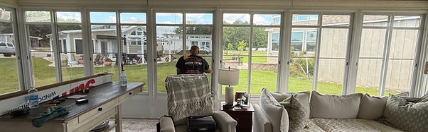 Residential window tint installation sunroom carolina forest side by side by Red Line Solar Solutions in Myrtle Beach SC