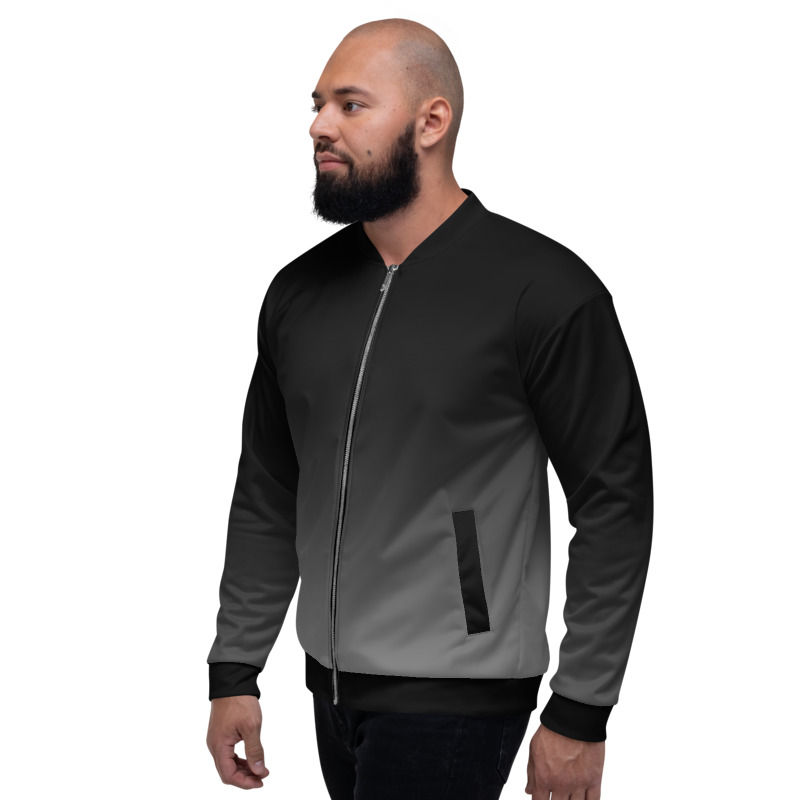 Thumbnail: BJ036-  BLACK GREY PRINT FOR UNISEX BOMBER JACKET TEMPLATE FILE