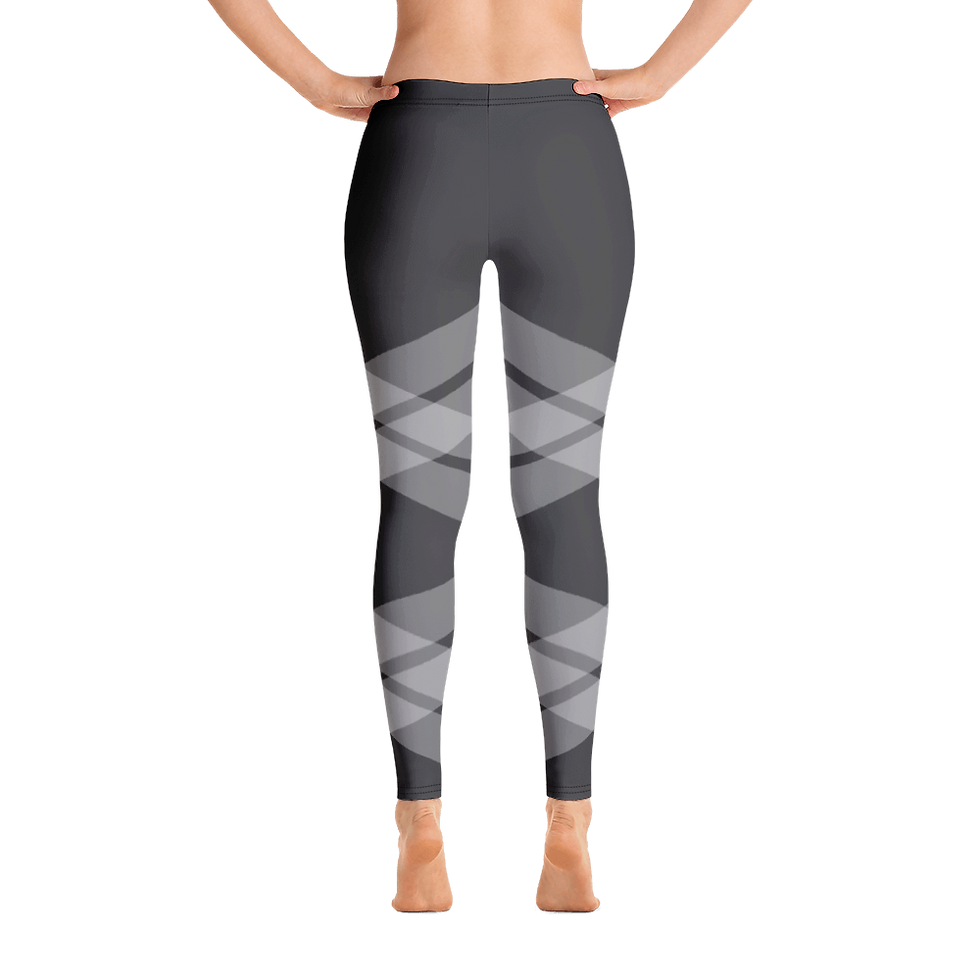 Thumbnail: H392 - WHITE STRIPE ART DARK GREY LEGGINGS READY DESIGN PRINTFUL TEMPLATE FILE