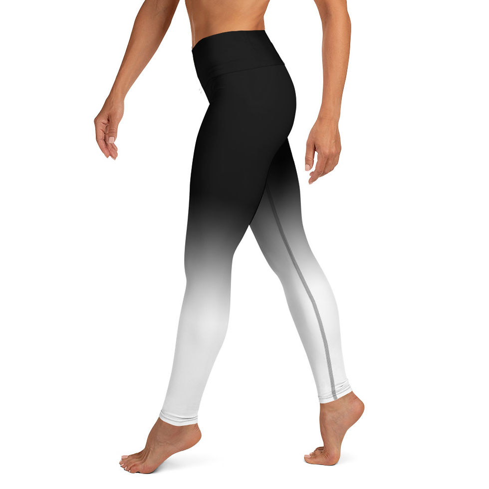 Thumbnail: Y006 - BLACK SHADE WHITE YOGA LEGGINGS READY DESIGN PRINTFUL TEMPLATE FILE