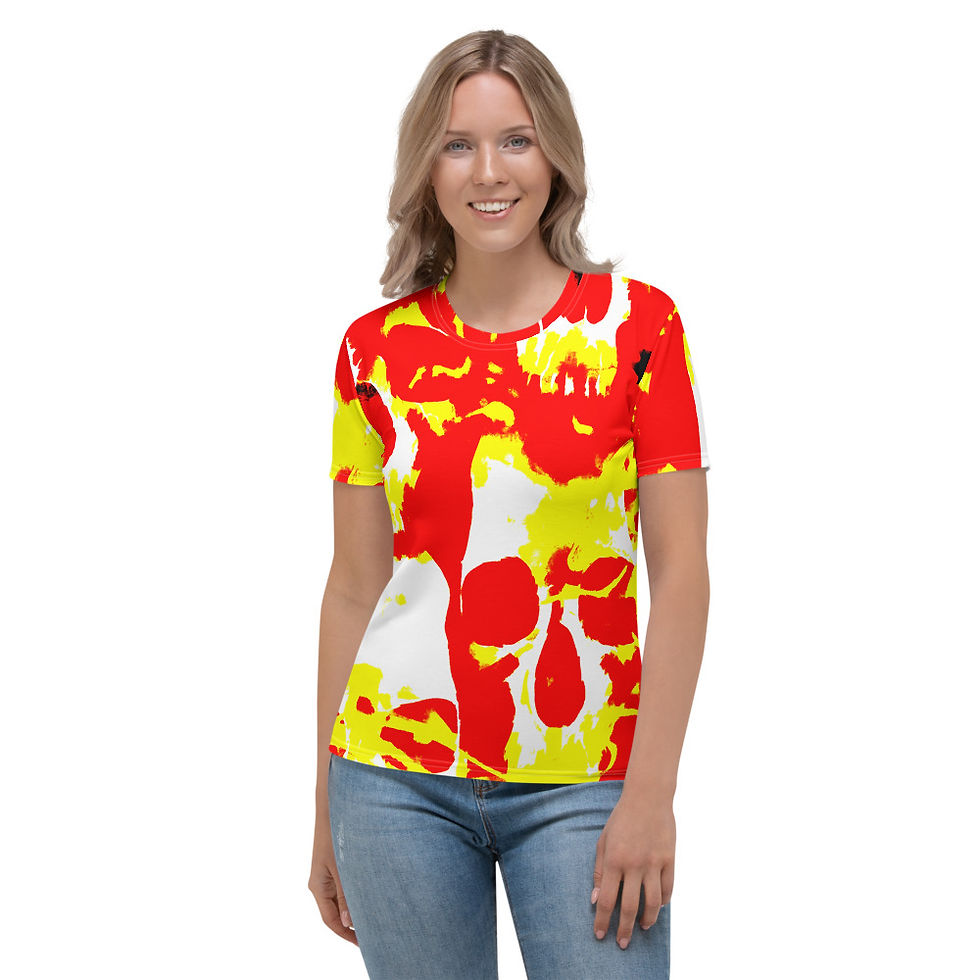 TW016 - SKULL FIRE WOMEN T-SHIRT PRINTFUL TEMPLATE FILE